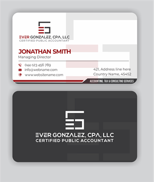 Business Card Design by jasmeen1975 for Ever Gonzalez, CPA, LLC | Design: #29457075
