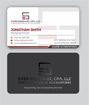 Business Card Design by jasmeen1975 for Ever Gonzalez, CPA, LLC | Design: #29457094