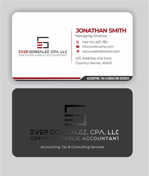 Business Card Design by jasmeen1975 for Ever Gonzalez, CPA, LLC | Design: #29457099