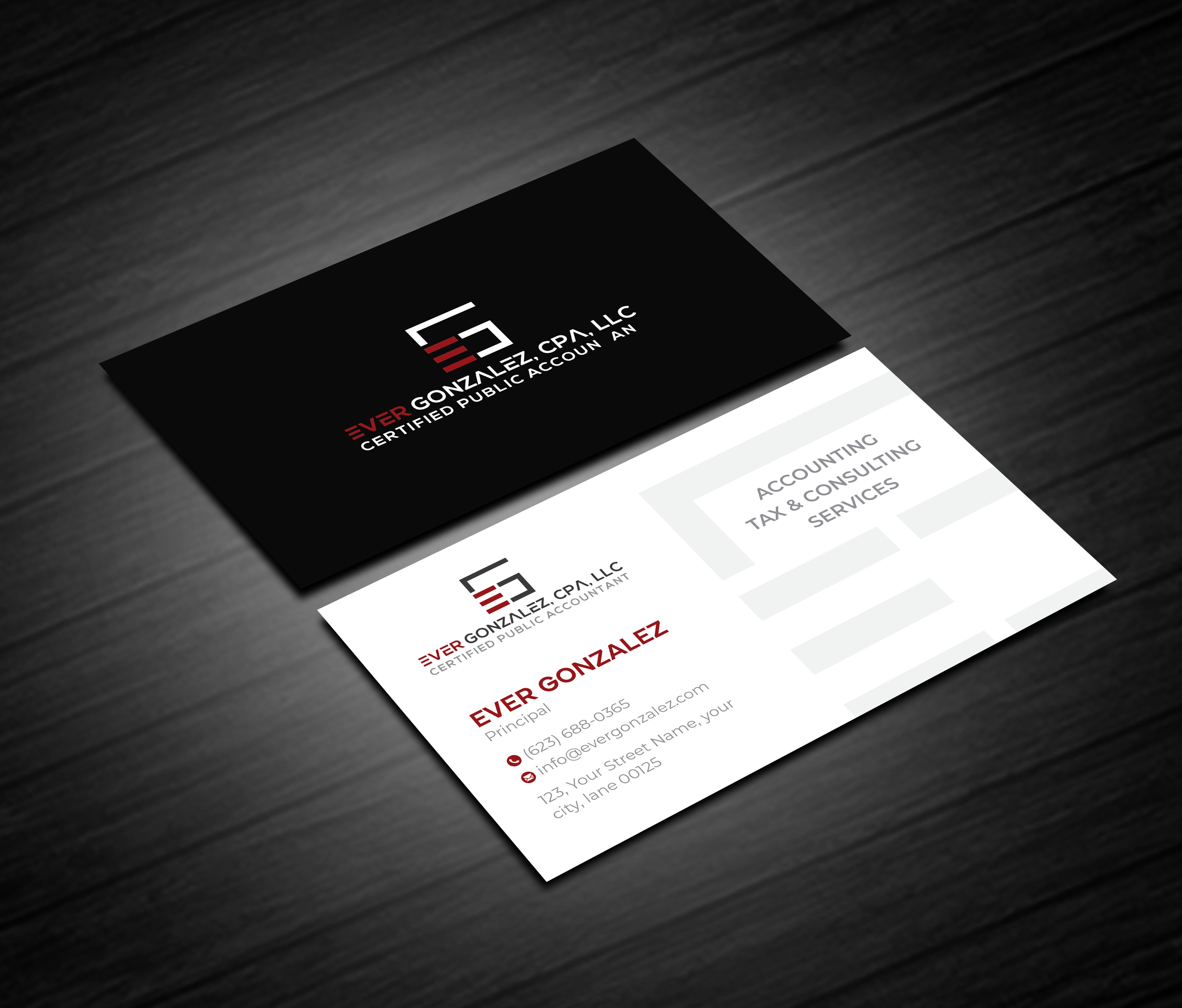 Visitenkarten-Design von artbitin für Ever Gonzalez, CPA, LLC | Design #29453733