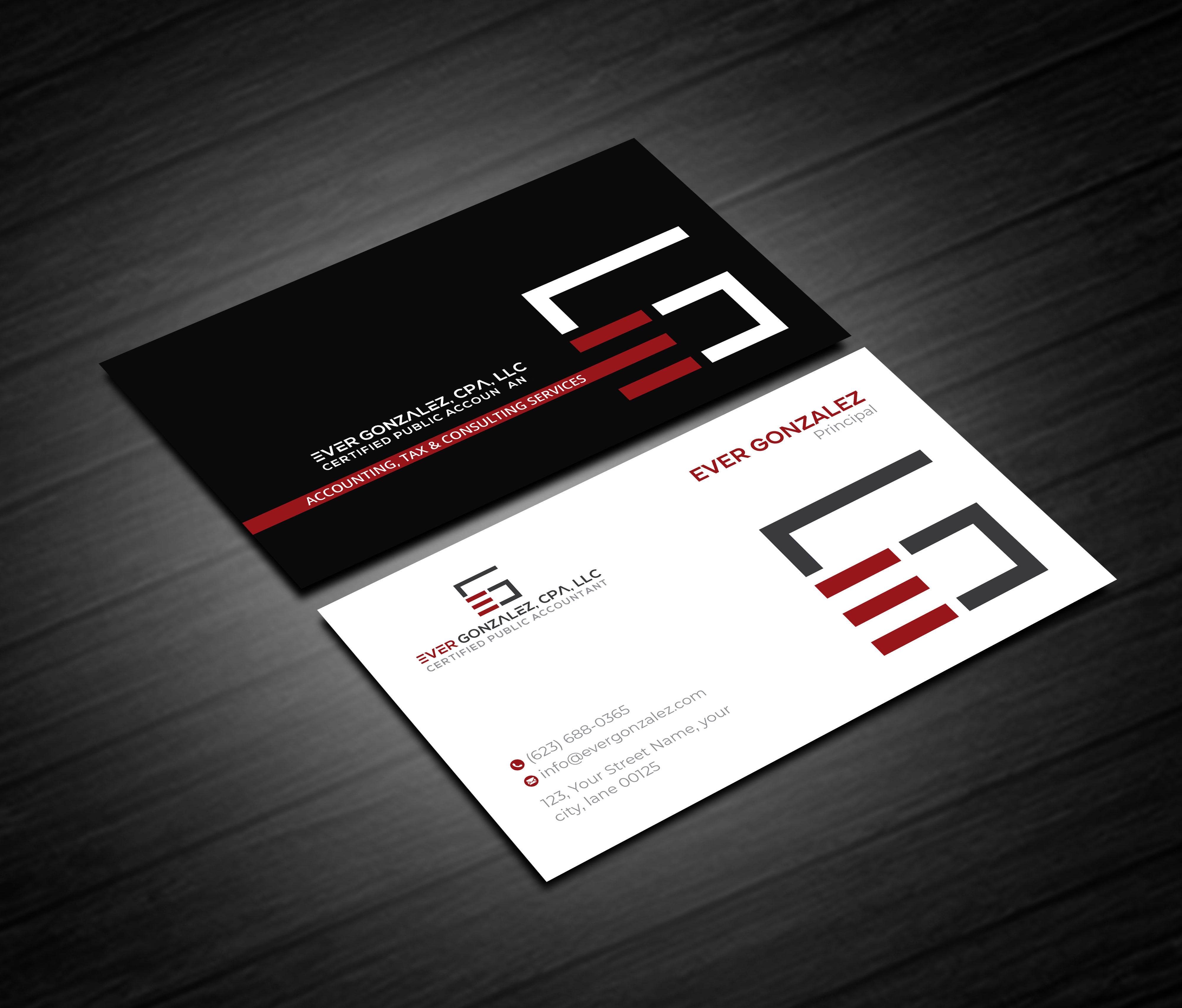 Business Card Design by artbitin for Ever Gonzalez, CPA, LLC | Design #29453737