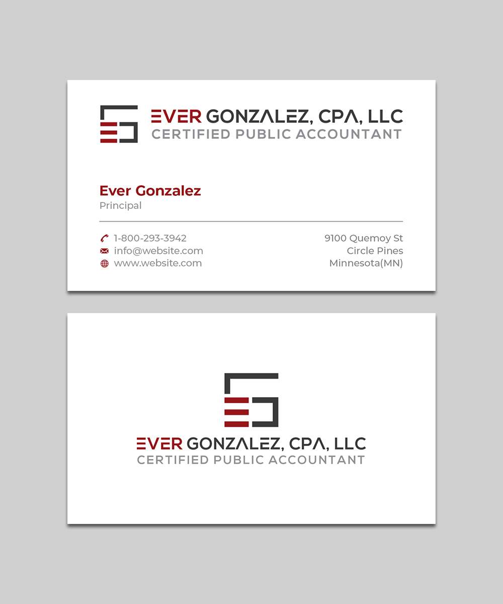 Design de Carte de Visite par Shahin Hossen pour Ever Gonzalez, CPA, LLC | Design #29453845
