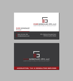 Business Card Design by Creations Box 2015 for Ever Gonzalez, CPA, LLC | Design: #29455490