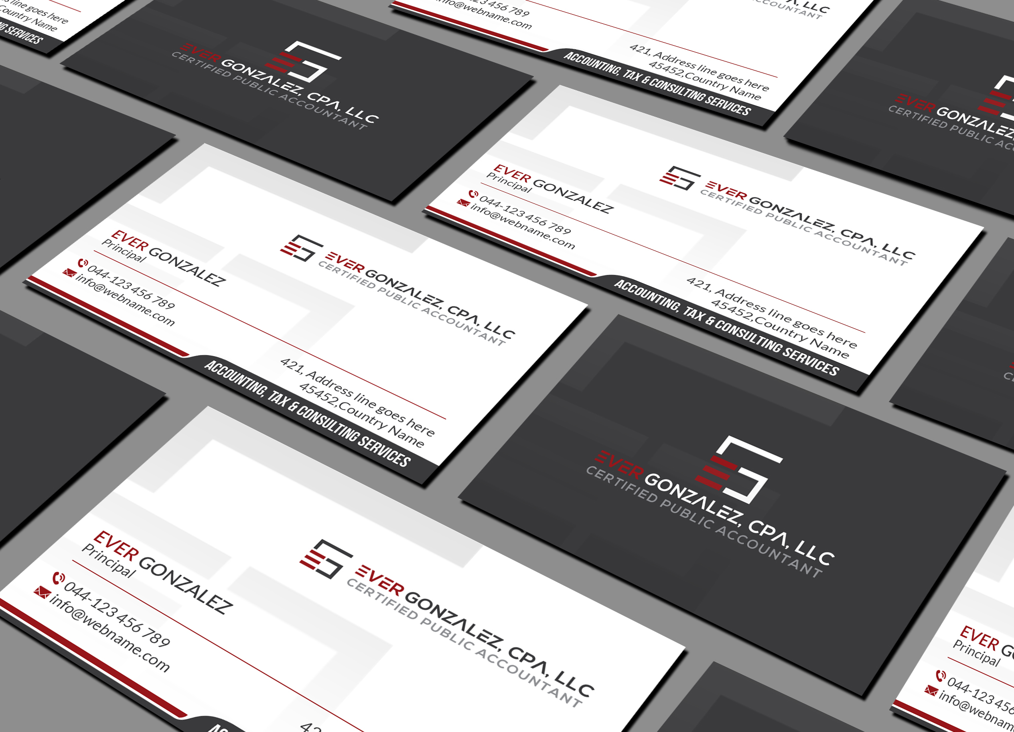 Business Card Design by Creations Box 2015 for Ever Gonzalez, CPA, LLC | Design #29455493