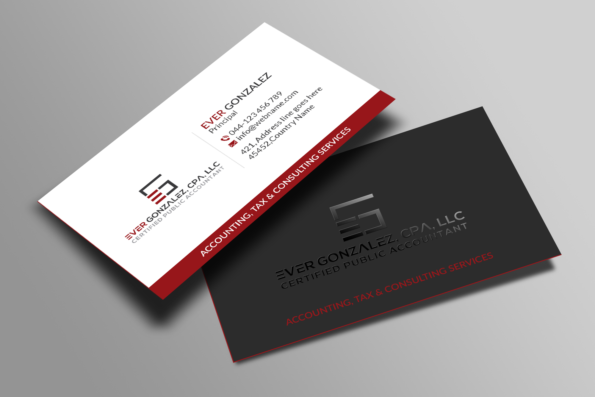 Business Card Design by Creations Box 2015 for Ever Gonzalez, CPA, LLC | Design #29455499