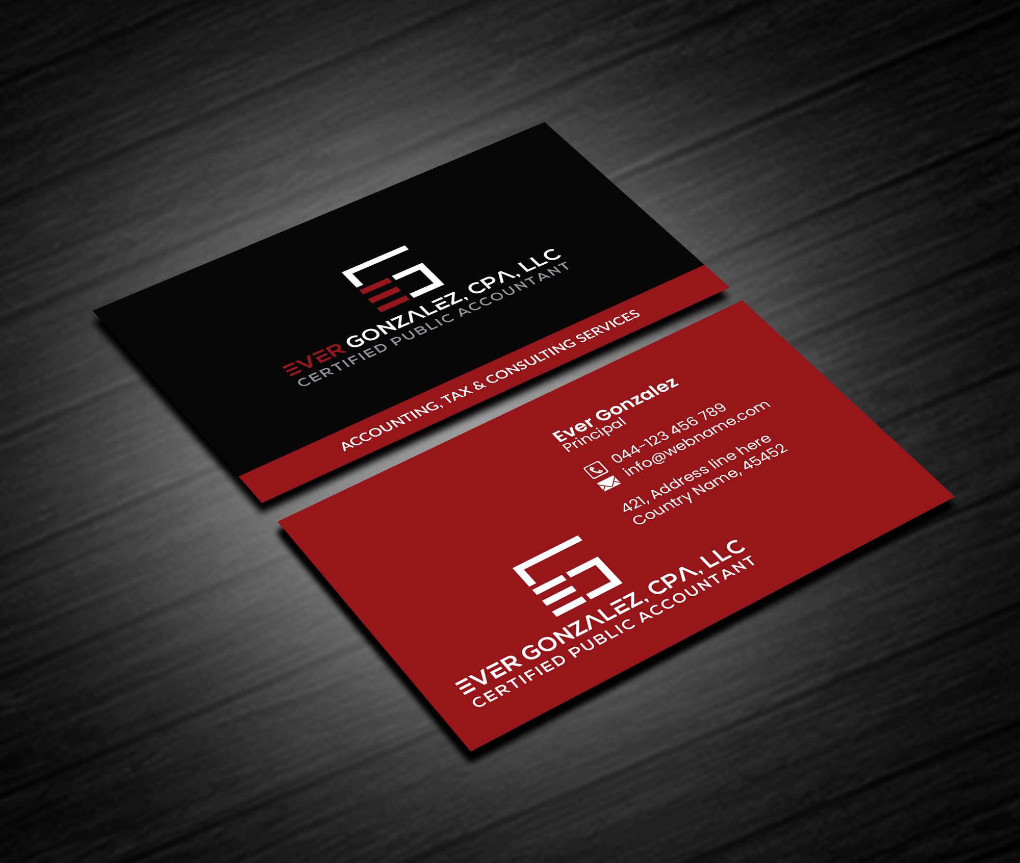 Business Card Design by Creations Box 2015 for Ever Gonzalez, CPA, LLC | Design #29464457