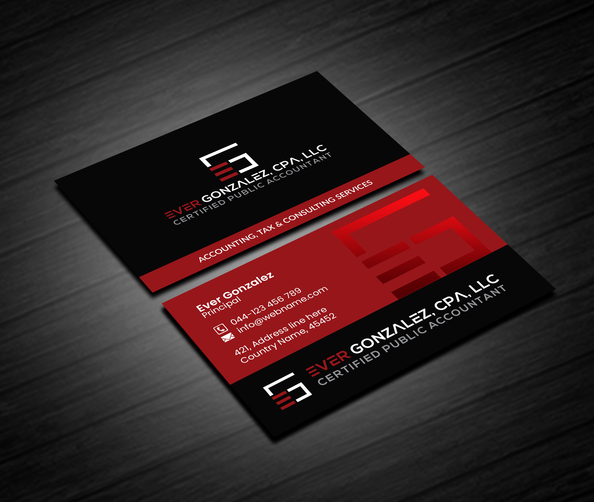 Visitenkarten-Design von Creations Box 2015 für Ever Gonzalez, CPA, LLC | Design #29464461