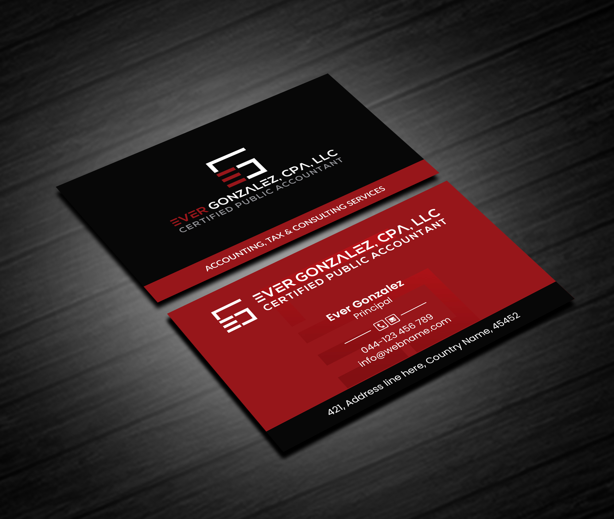 Visitenkarten-Design von Creations Box 2015 für Ever Gonzalez, CPA, LLC | Design #29464465