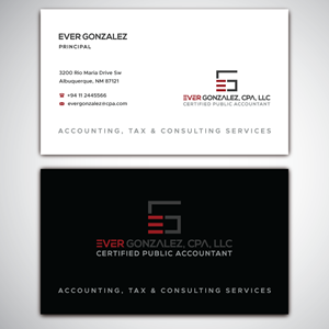 Business Card Design by H4R5Z for Ever Gonzalez, CPA, LLC | Design: #29463028