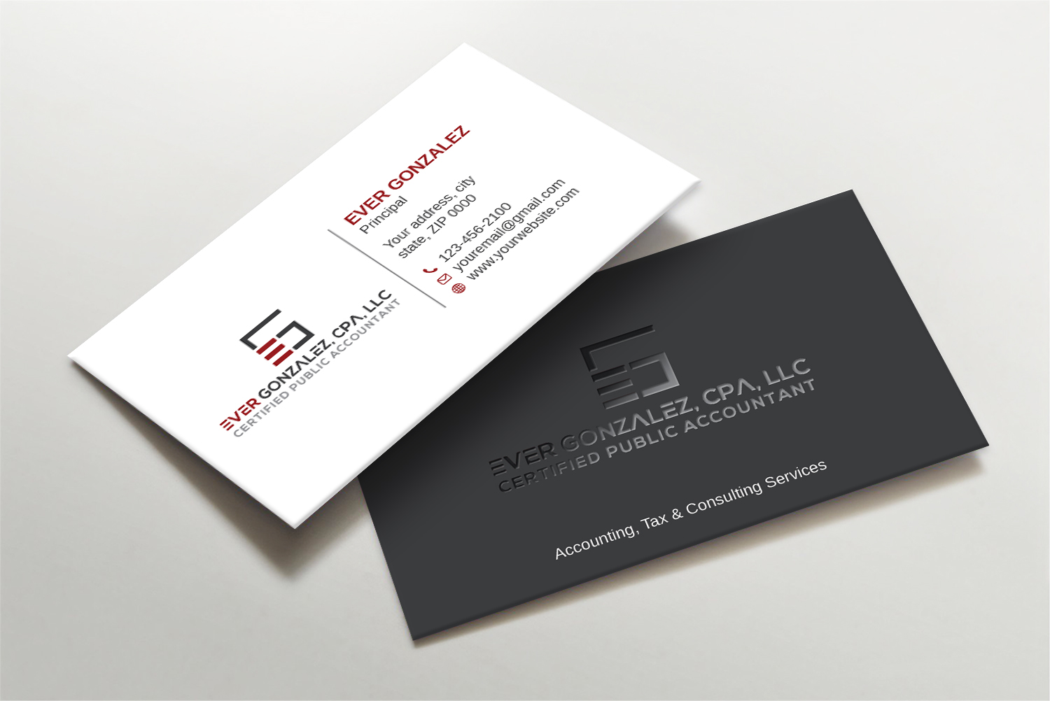 Visitenkarten-Design von LAXMI DESIGNHUB für Ever Gonzalez, CPA, LLC | Design #29452201