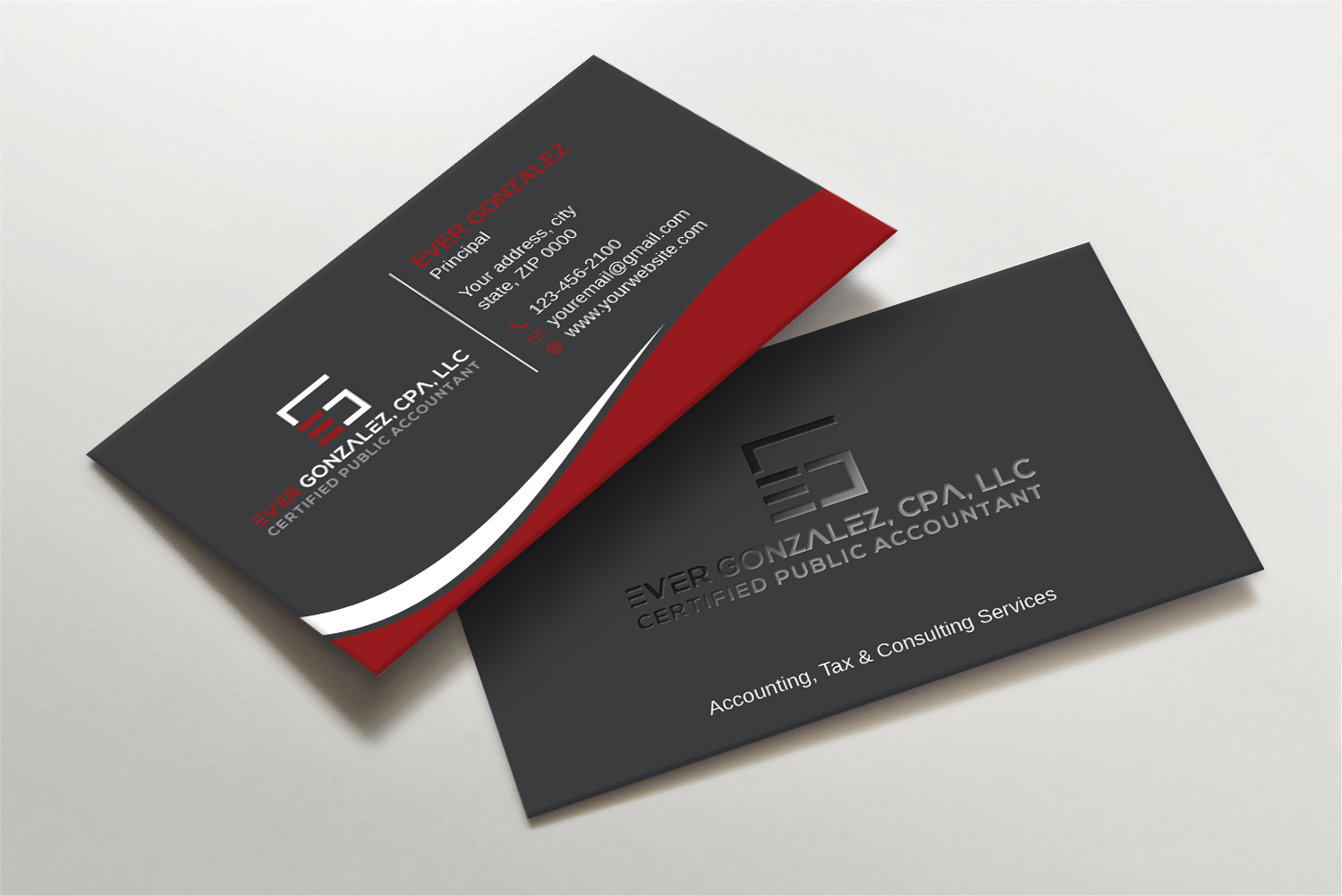 Business Card Design by LAXMI DESIGNHUB for Ever Gonzalez, CPA, LLC | Design #29452204