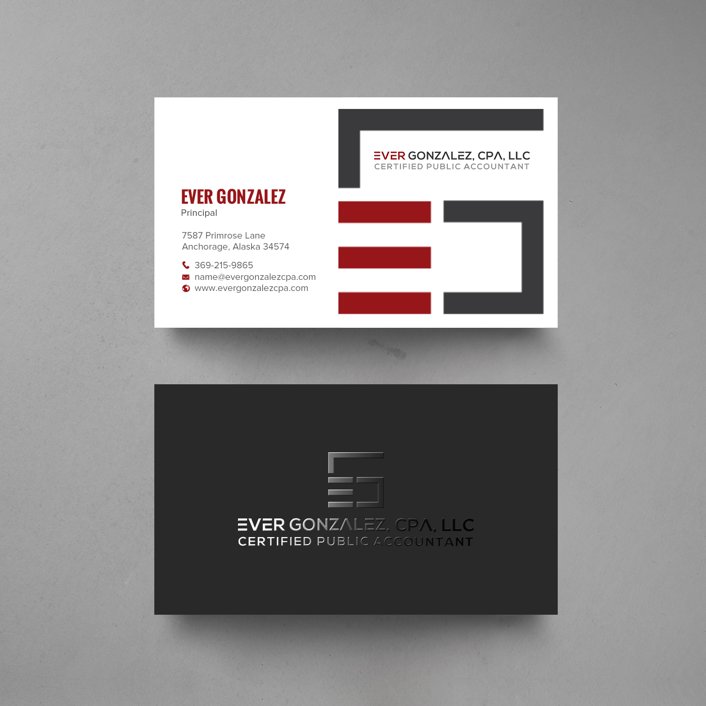Business Card Design by chandrayaan.creative for Ever Gonzalez, CPA, LLC | Design #29452146