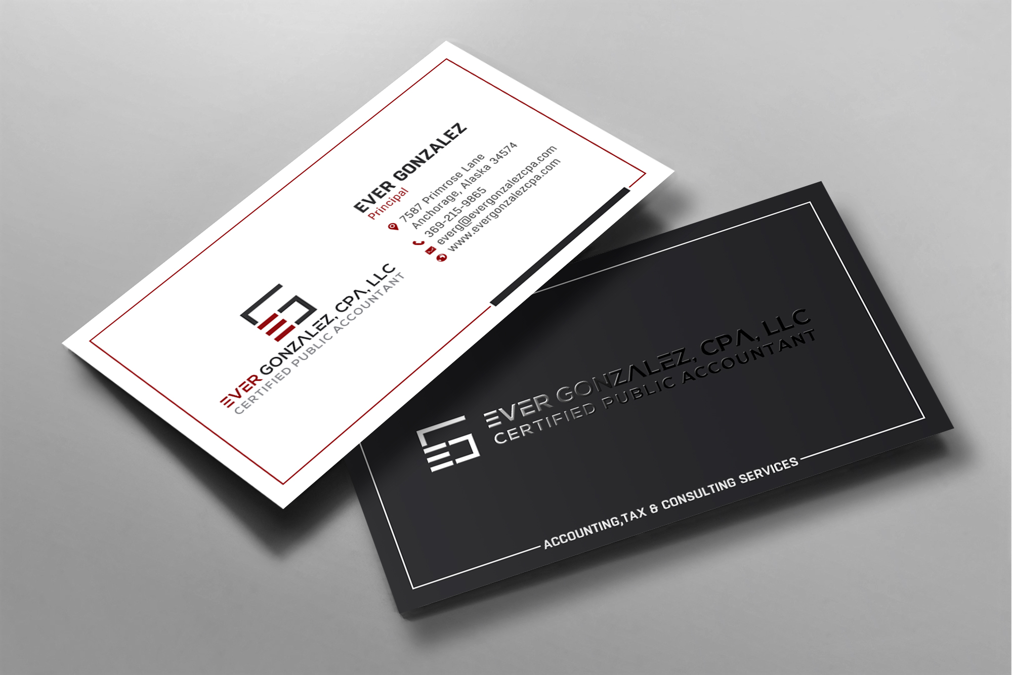 Business Card Design by chandrayaan.creative for Ever Gonzalez, CPA, LLC | Design #29452147
