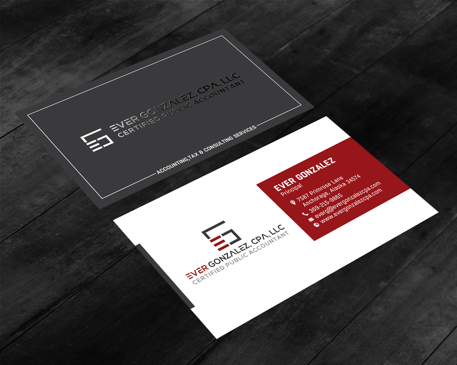Business Card Design by chandrayaan.creative for Ever Gonzalez, CPA, LLC | Design #29452149