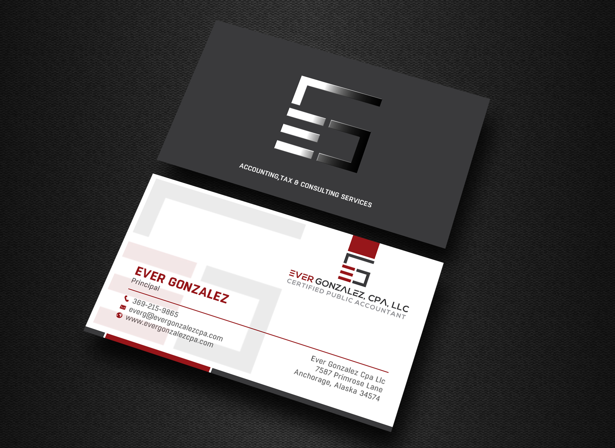Business Card Design by chandrayaan.creative for Ever Gonzalez, CPA, LLC | Design #29452150