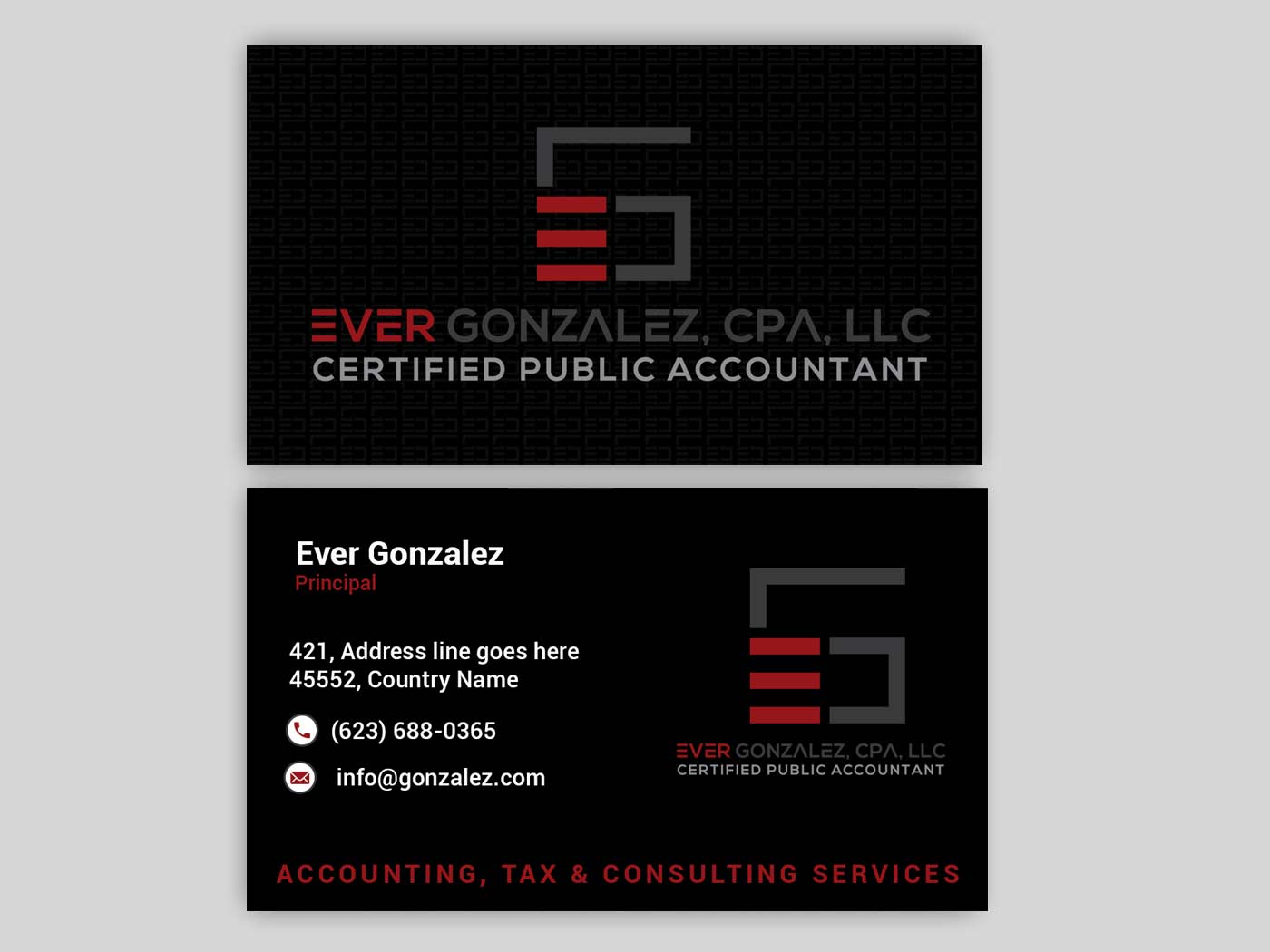 Business Card Design by Rajib Bhattacharya for Ever Gonzalez, CPA, LLC | Design #29451967