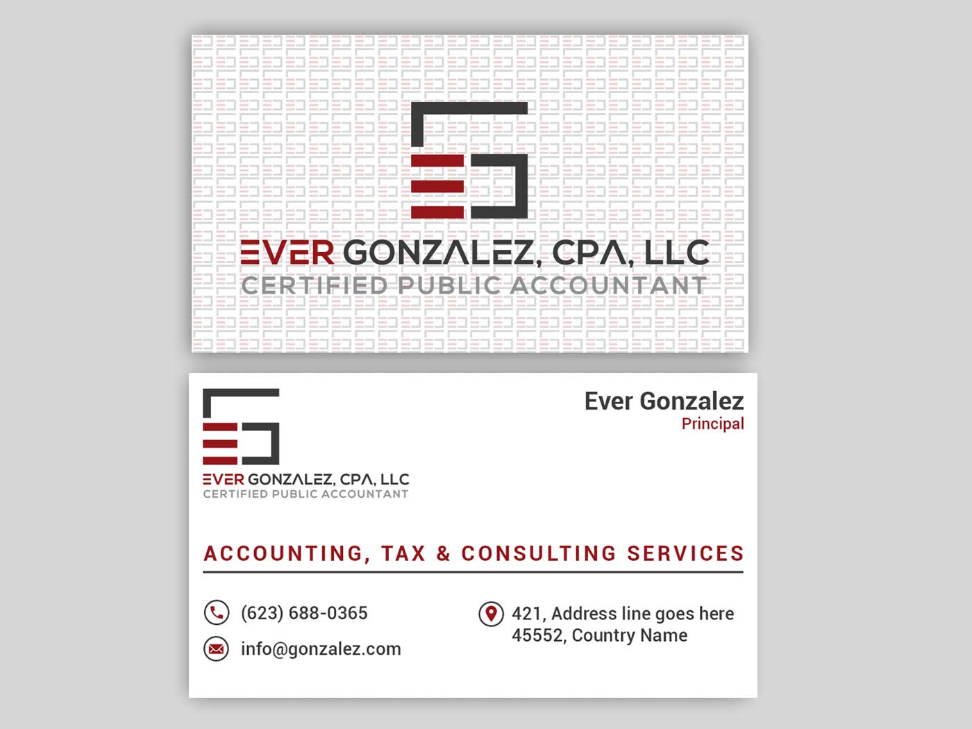 Business Card Design by Rajib Bhattacharya for Ever Gonzalez, CPA, LLC | Design #29452050
