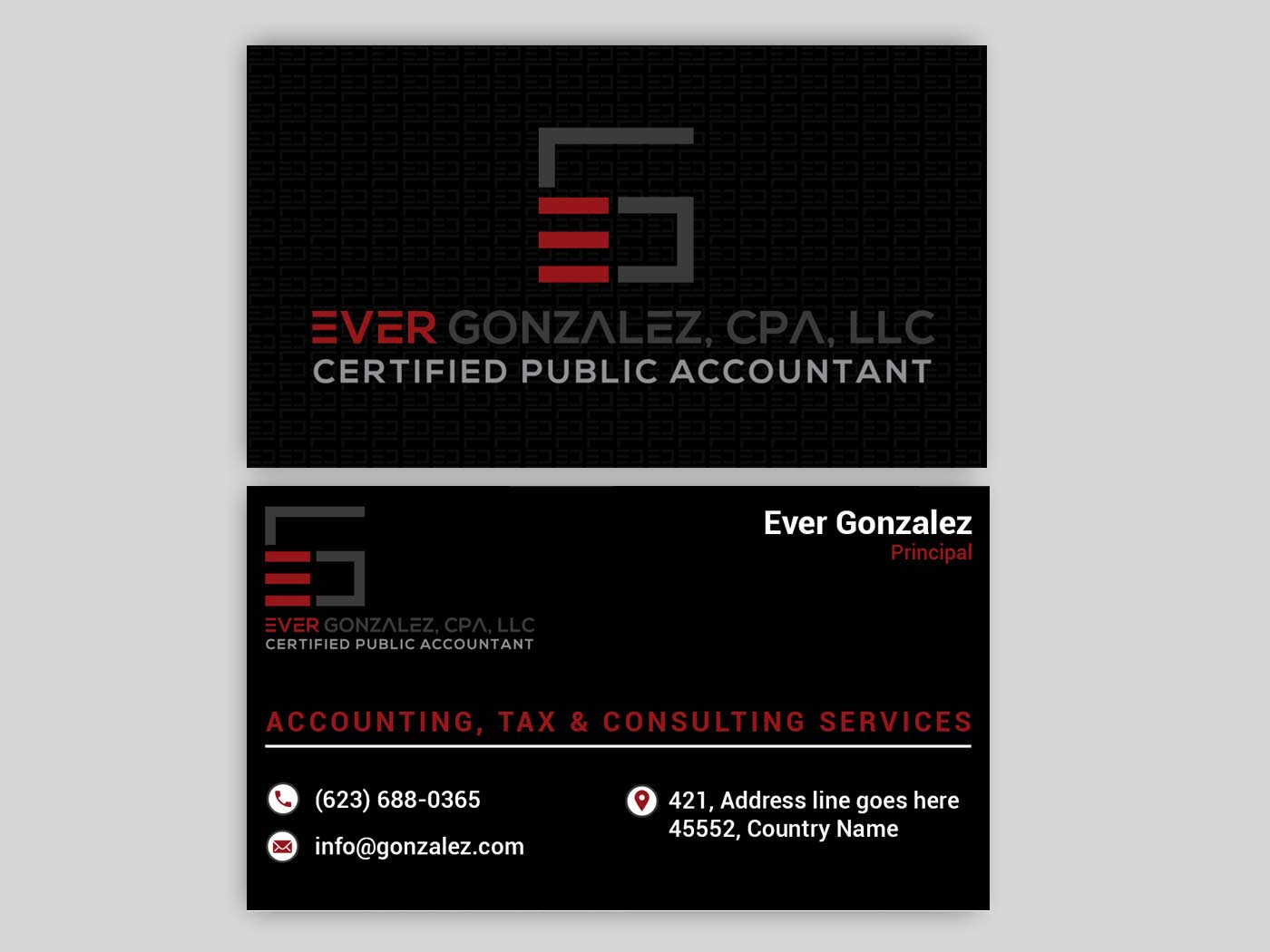 Business Card Design by Rajib Bhattacharya for Ever Gonzalez, CPA, LLC | Design #29452082