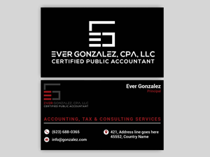 Business Card Design by Rajib Bhattacharya for Ever Gonzalez, CPA, LLC | Design: #29452094