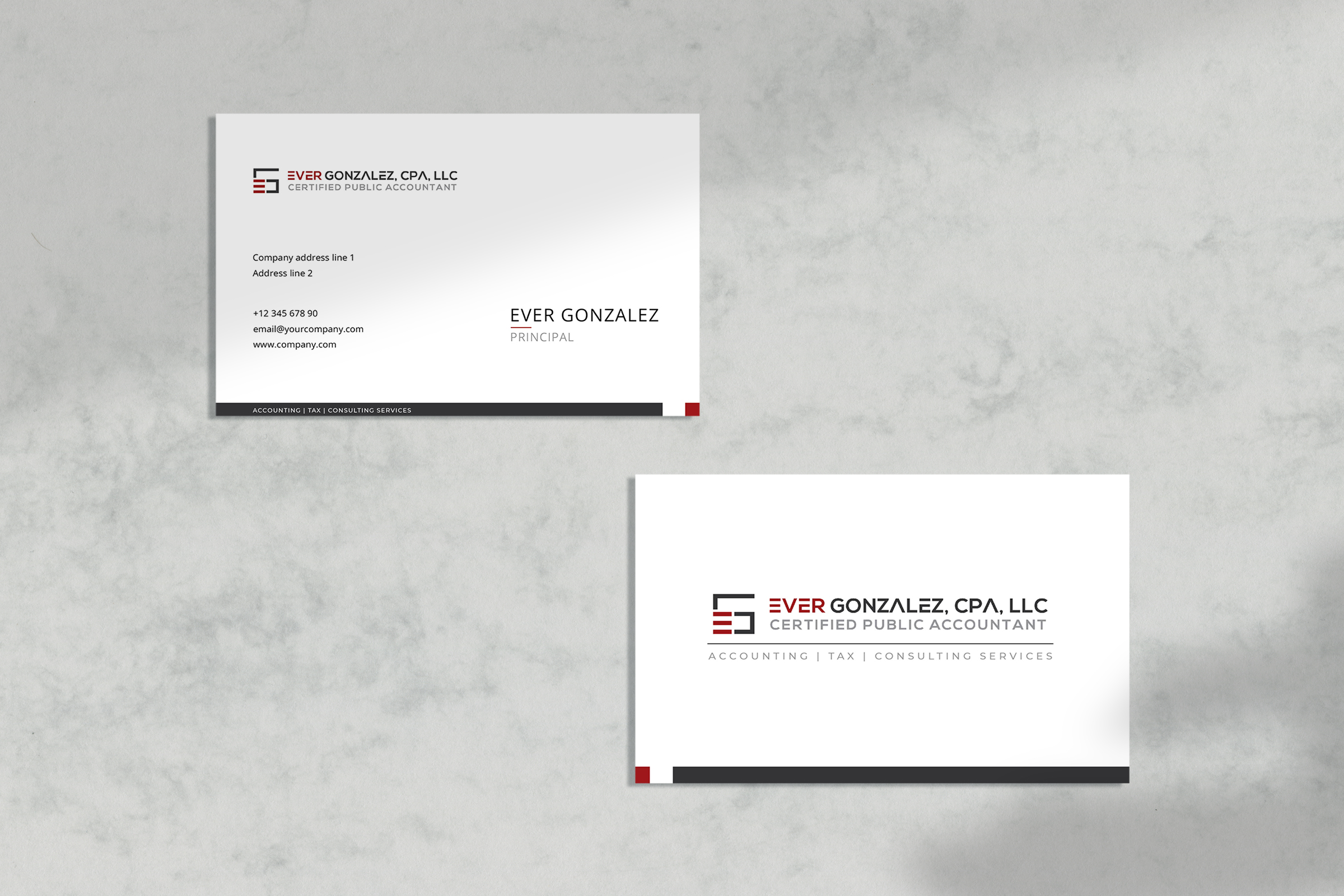 Design de Carte de Visite par iftitahNA pour Ever Gonzalez, CPA, LLC | Design #29457358