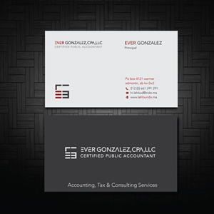Business Card Design by zumur 2 for Ever Gonzalez, CPA, LLC | Design: #29451529