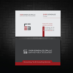 Business Card Design by zumur 2 for Ever Gonzalez, CPA, LLC | Design: #29451642
