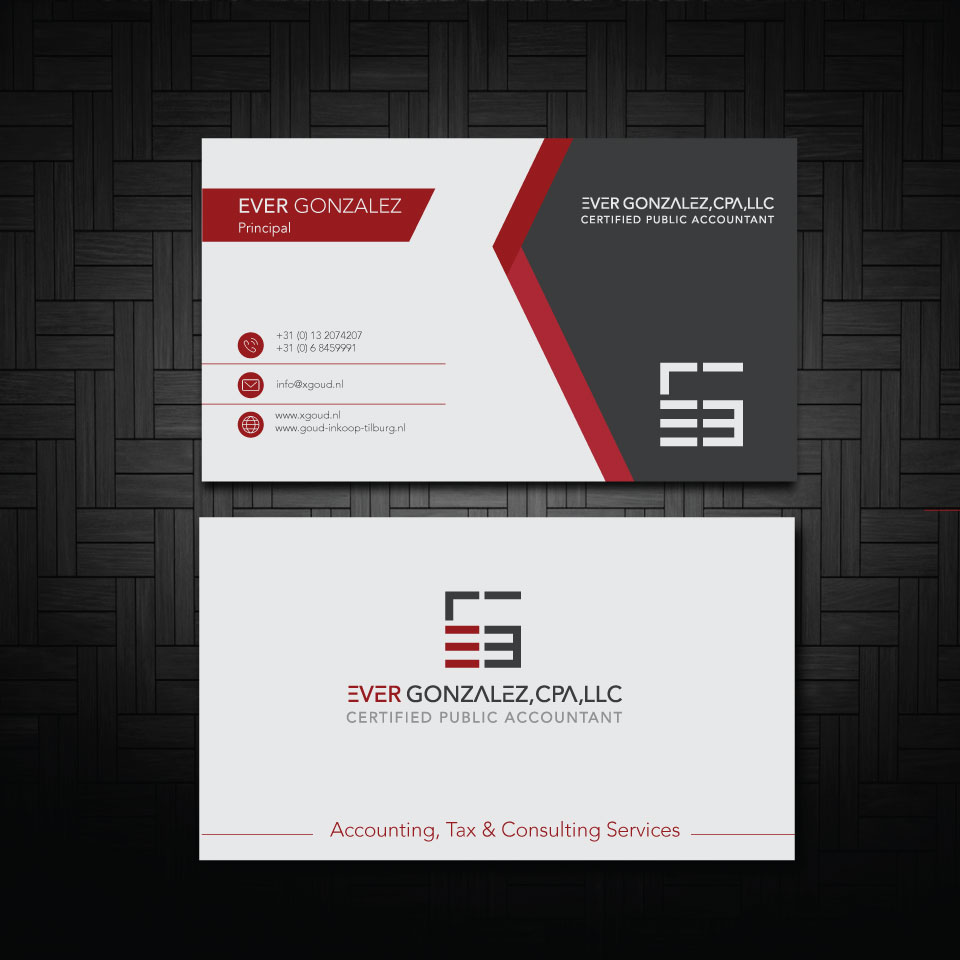 Business Card Design by zumur 2 for Ever Gonzalez, CPA, LLC | Design #29451826