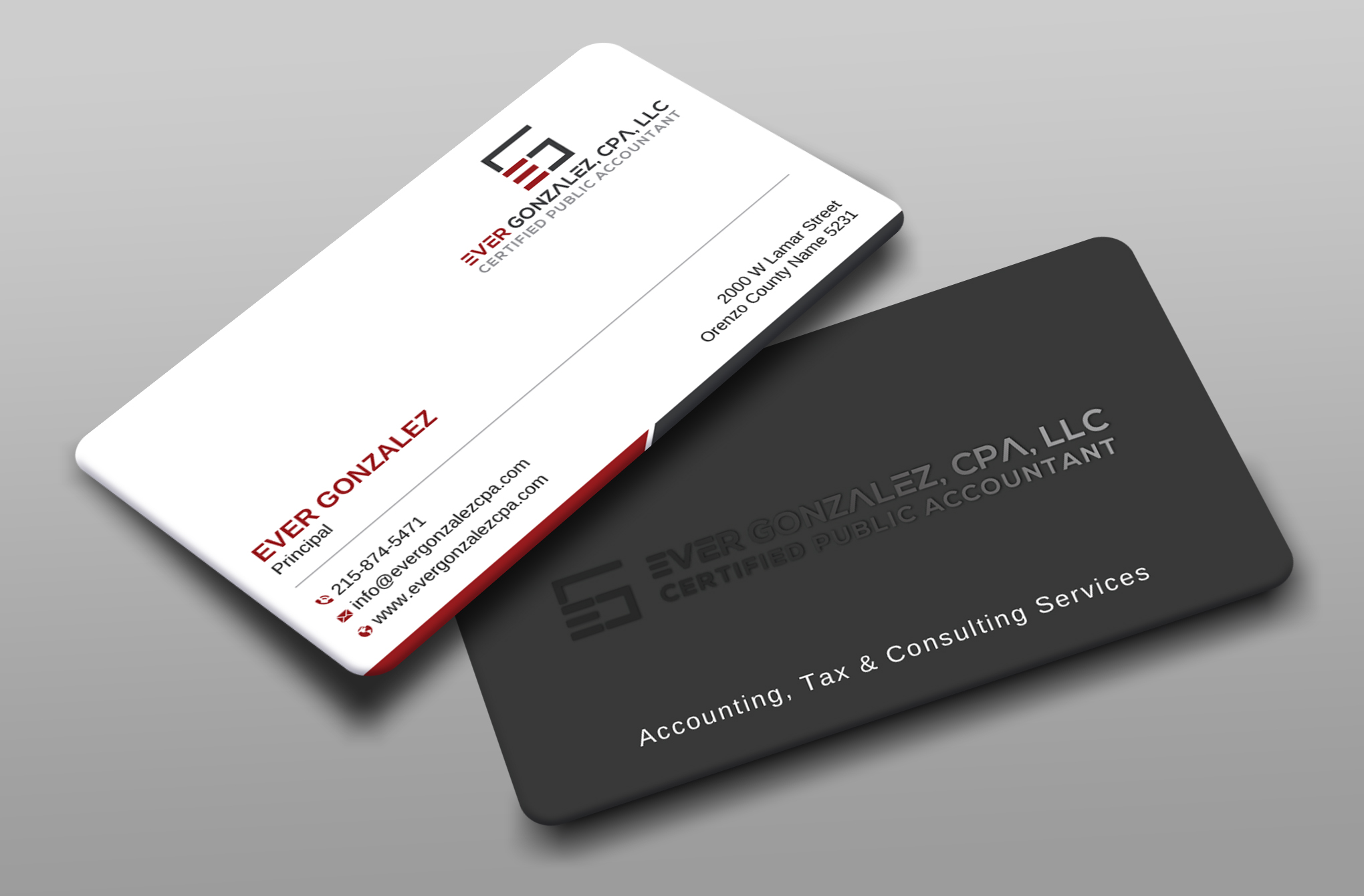 Visitenkarten-Design von Uttom 2 für Ever Gonzalez, CPA, LLC | Design #29451828