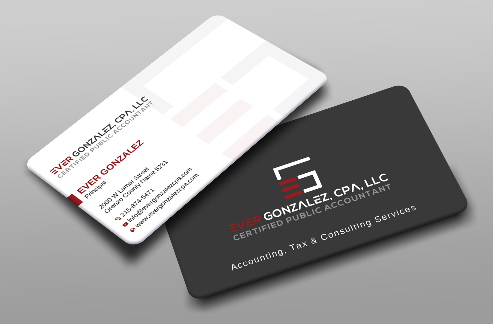 Visitenkarten-Design von Uttom 2 für Ever Gonzalez, CPA, LLC | Design #29451832