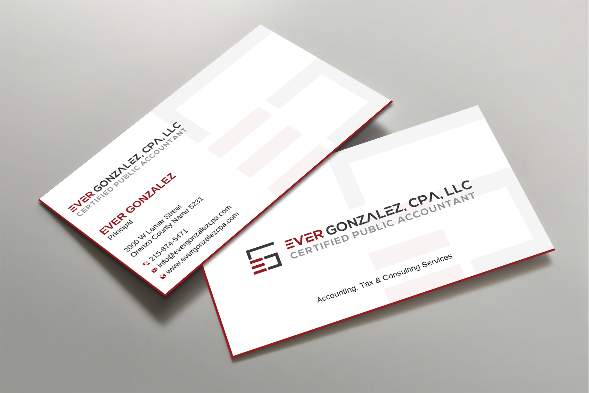 Visitenkarten-Design von Uttom 2 für Ever Gonzalez, CPA, LLC | Design #29451937