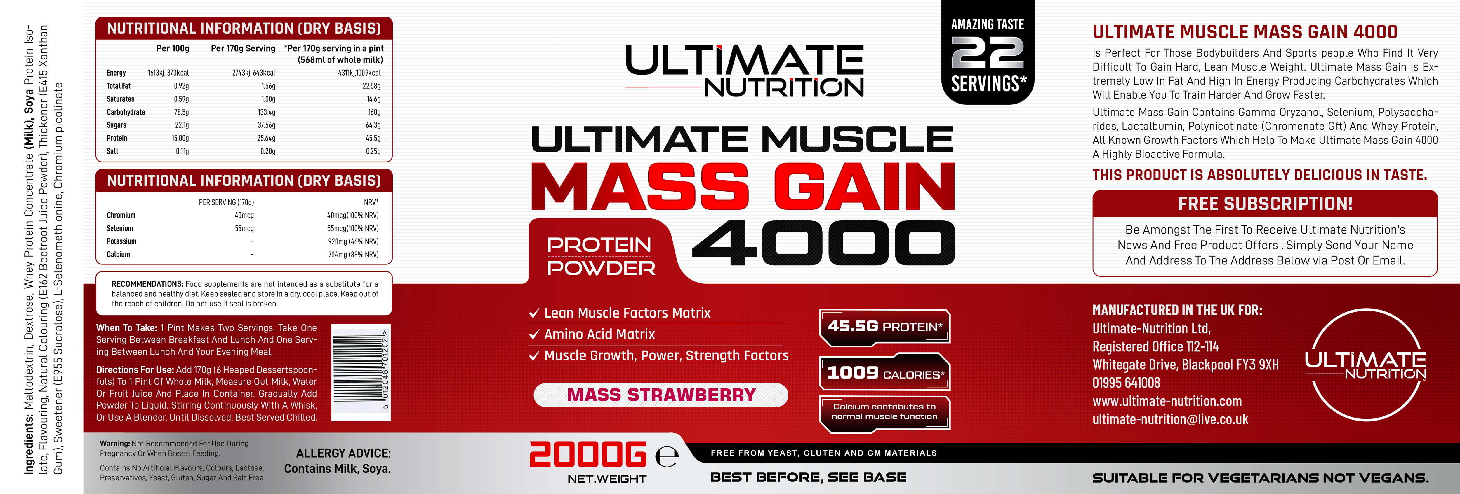 Diseño de Etiqueta por SAI DESIGNS para ULTIMATE NUTRITION LTD | Diseño #29515447