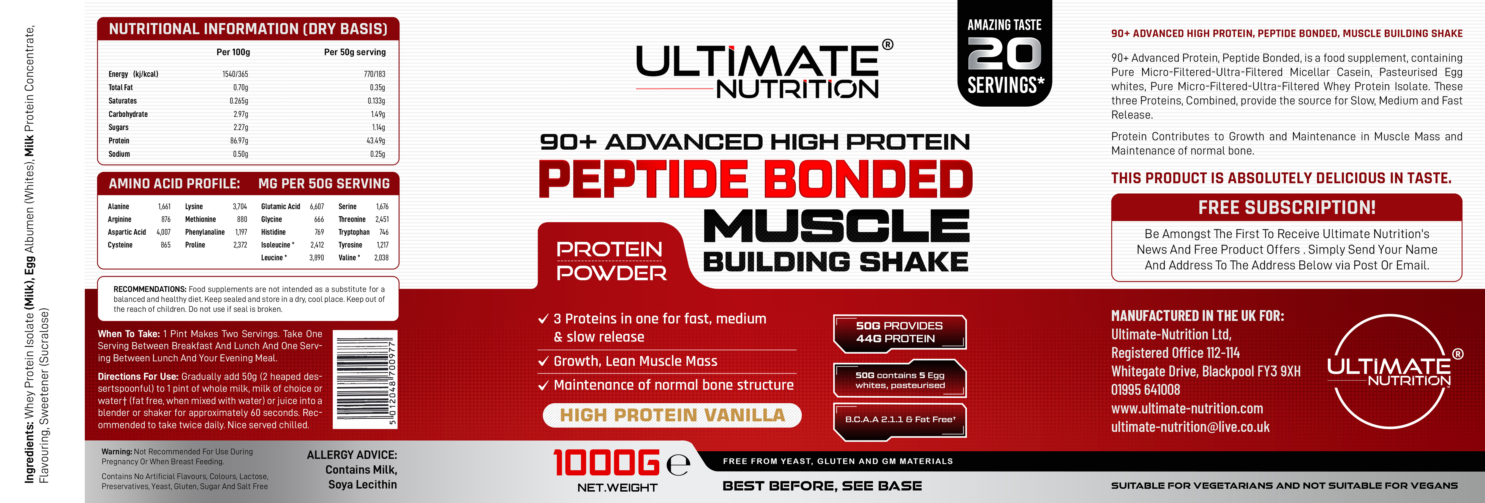 Diseño de Etiqueta por SAI DESIGNS para ULTIMATE NUTRITION LTD | Diseño #29523221