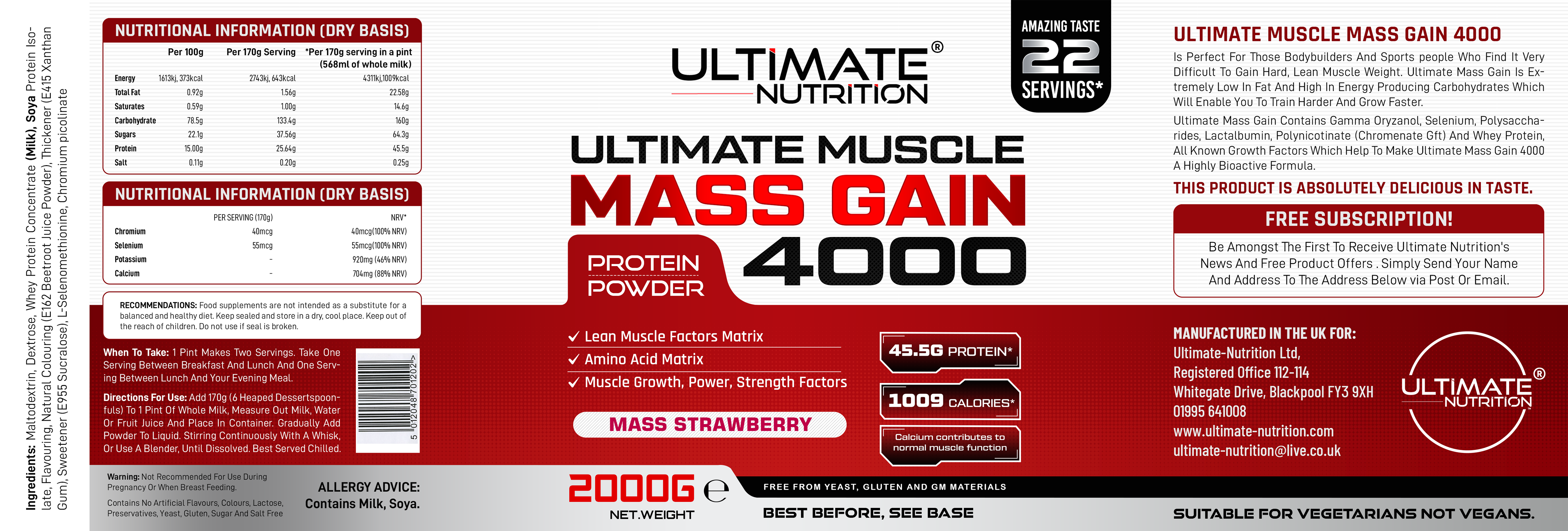 Diseño de Etiqueta por SAI DESIGNS para ULTIMATE NUTRITION LTD | Diseño #29523233