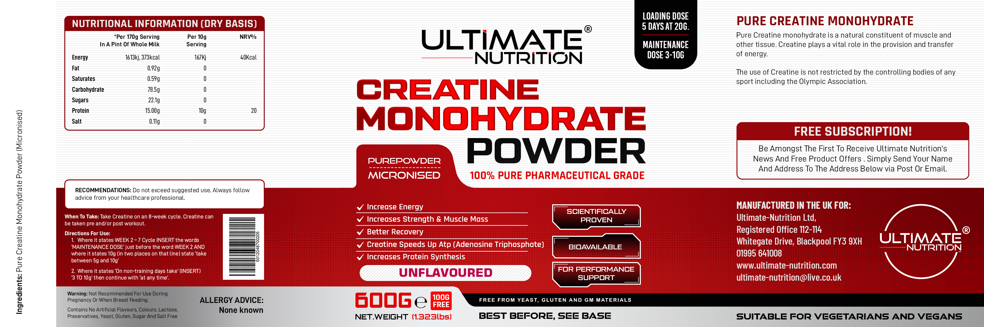 Diseño de Etiqueta por SAI DESIGNS para ULTIMATE NUTRITION LTD | Diseño #31895705