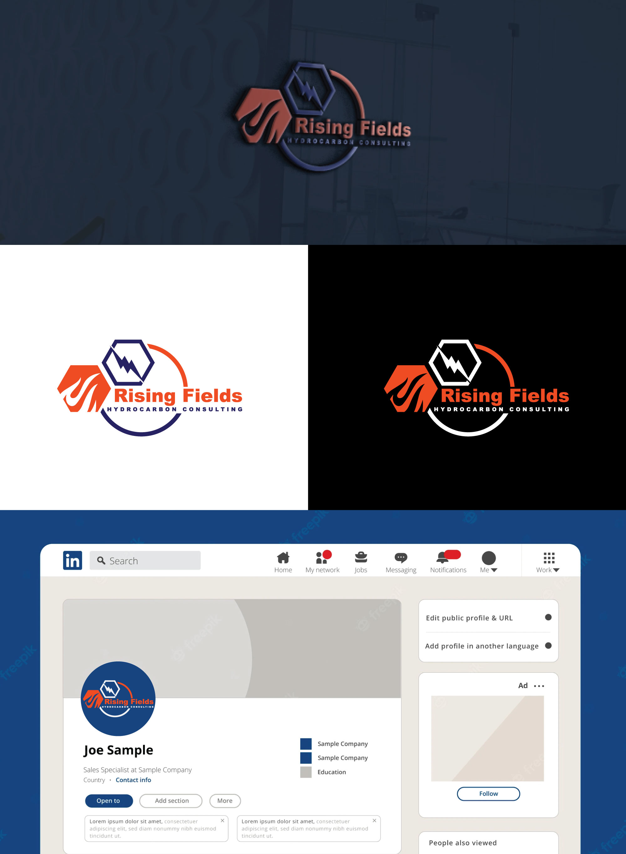 Logo Design by RRR Design for Rising Fields Hydrocarbon Consulting | Design #29468169