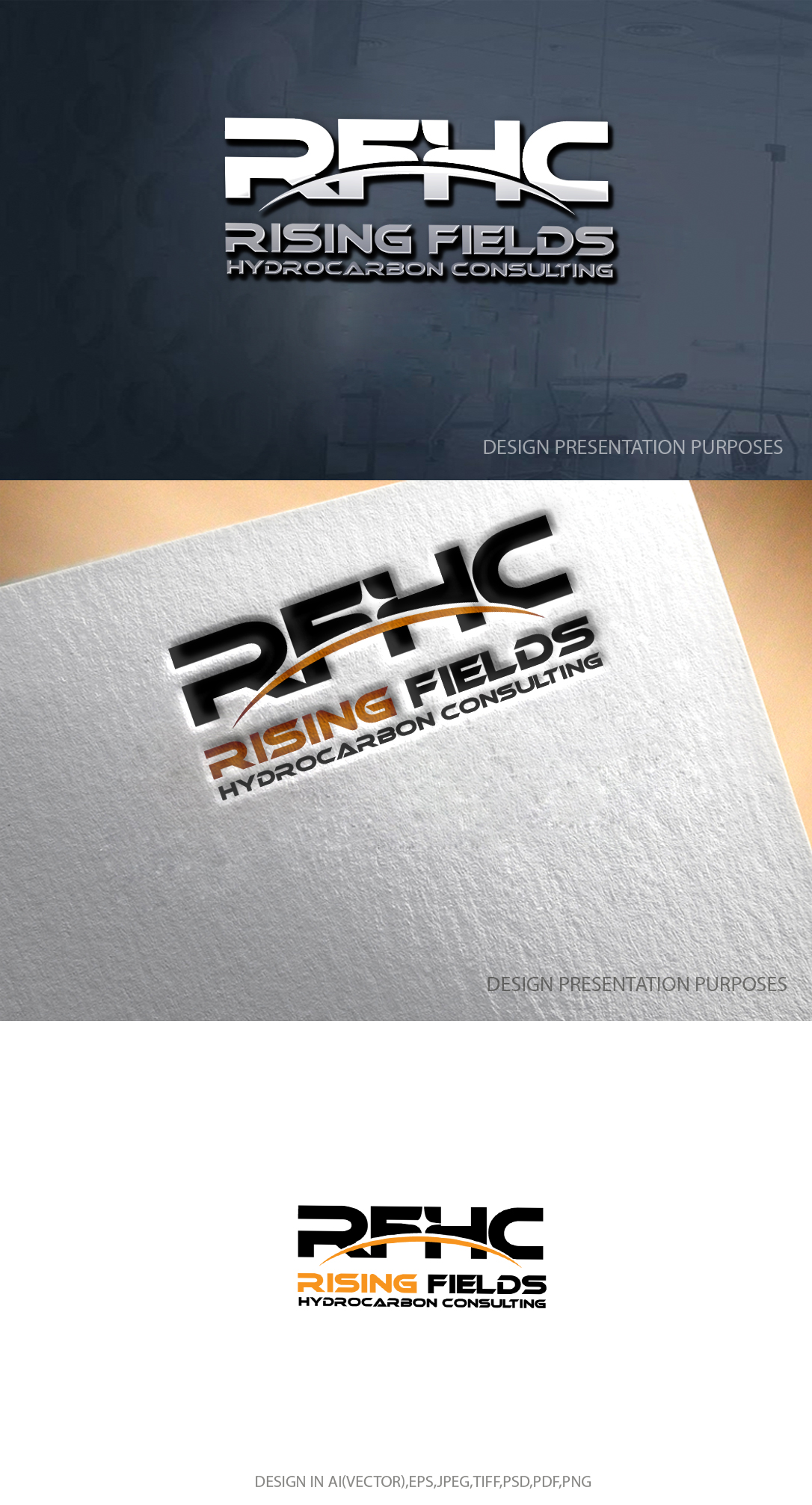 Logo Design by graphicevolution for Rising Fields Hydrocarbon Consulting | Design #29554121