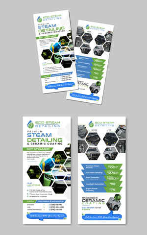Eco Steam Detailing 4x9 Rack Card | Flyer Design by debdesign