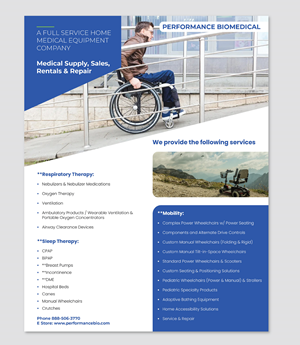 Flyer Design by emoblack989 for Performance Biomedical LLC | Design #29489812