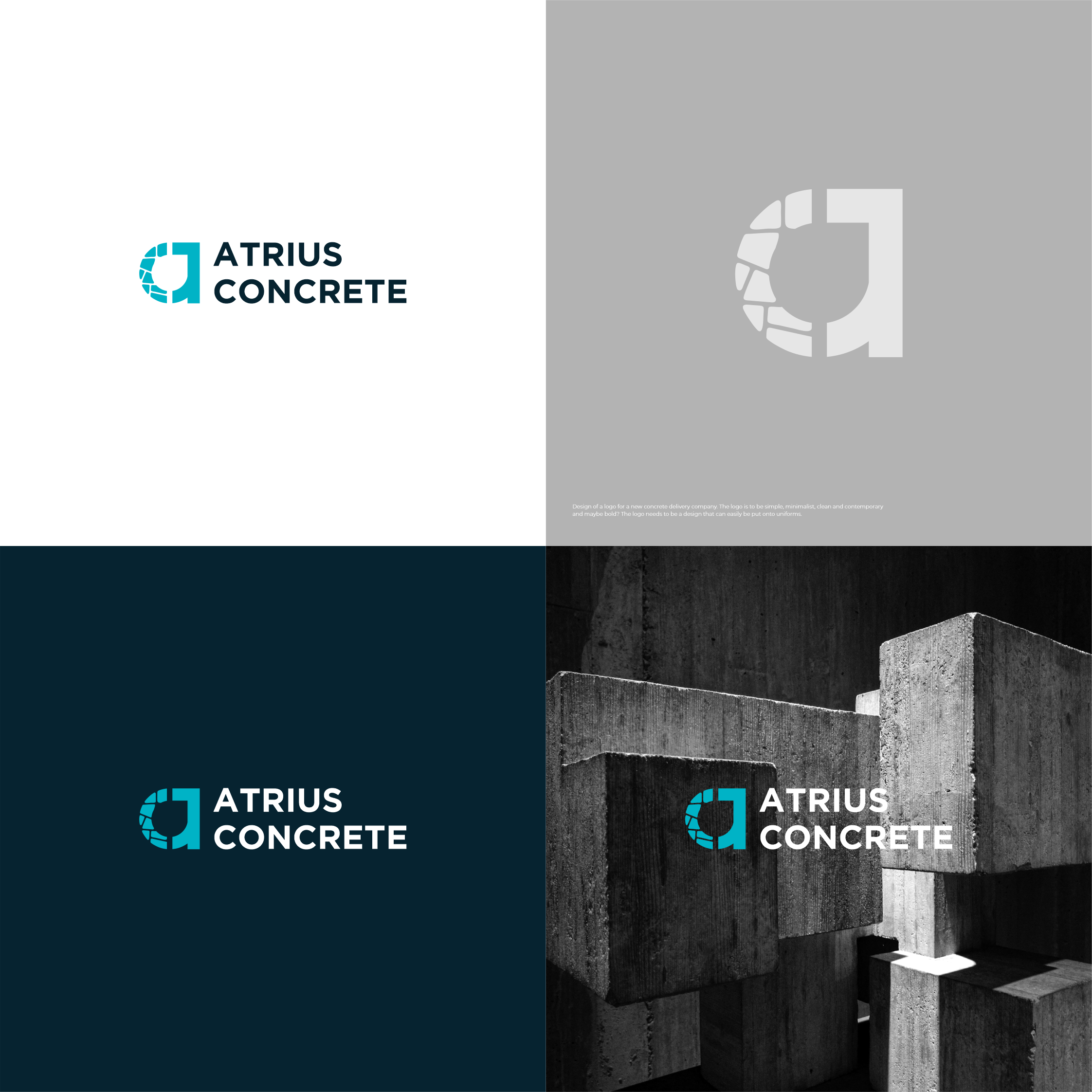 Logo Design by wisualofart studio for Atrius Concrete | Design: #29484069
