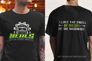 Heavy duty truck shop custom t shirt design  | T-shirt Design by ART VISUALS