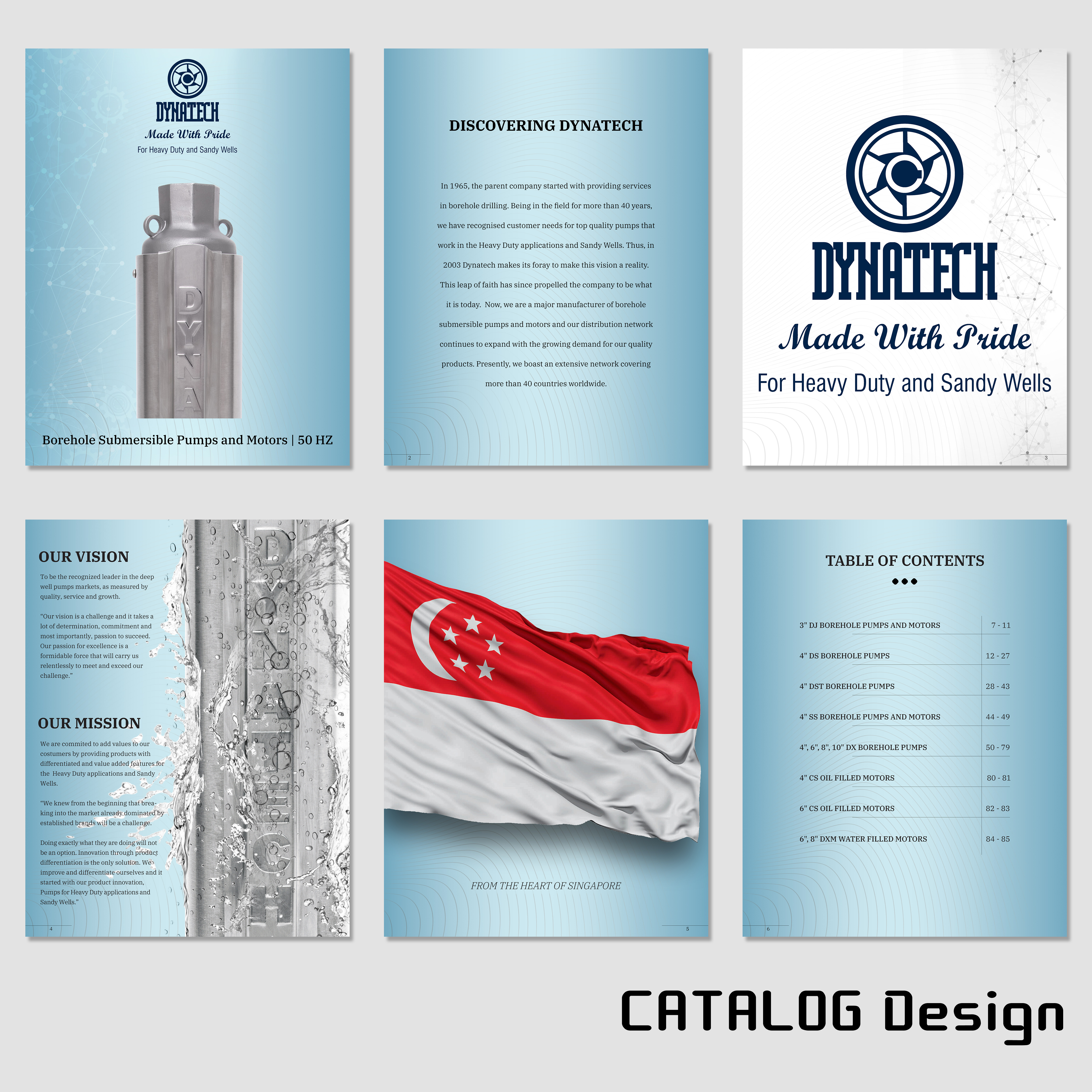 Catalogue Design by PA L for Dynatech Pumps | Design #29526514
