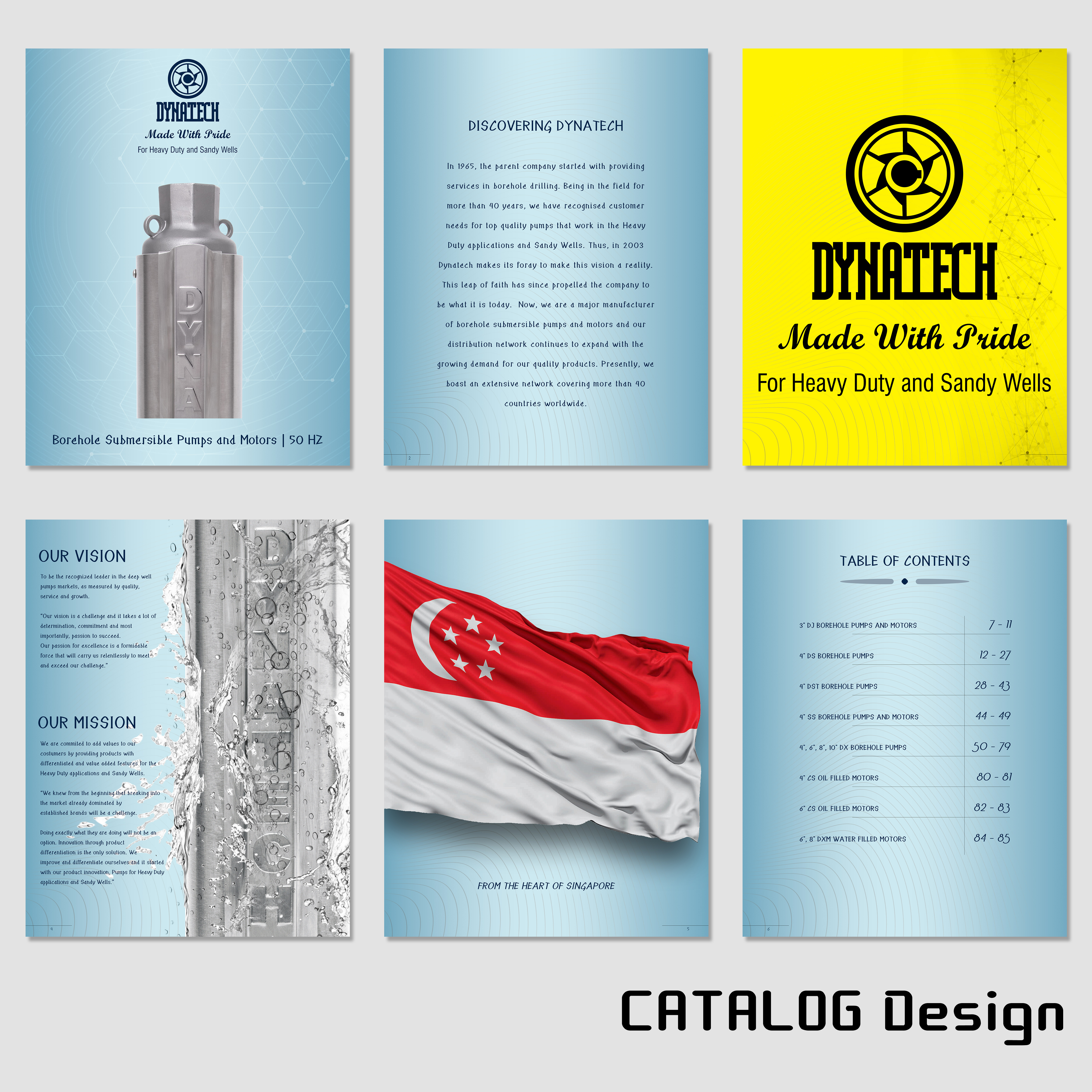 Catalogue Design by PA L for Dynatech Pumps | Design #29526515