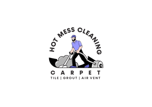 Hot Mess Cleaning Carpet - Tile/Grout - Air Vent | Logo Design by Lídia