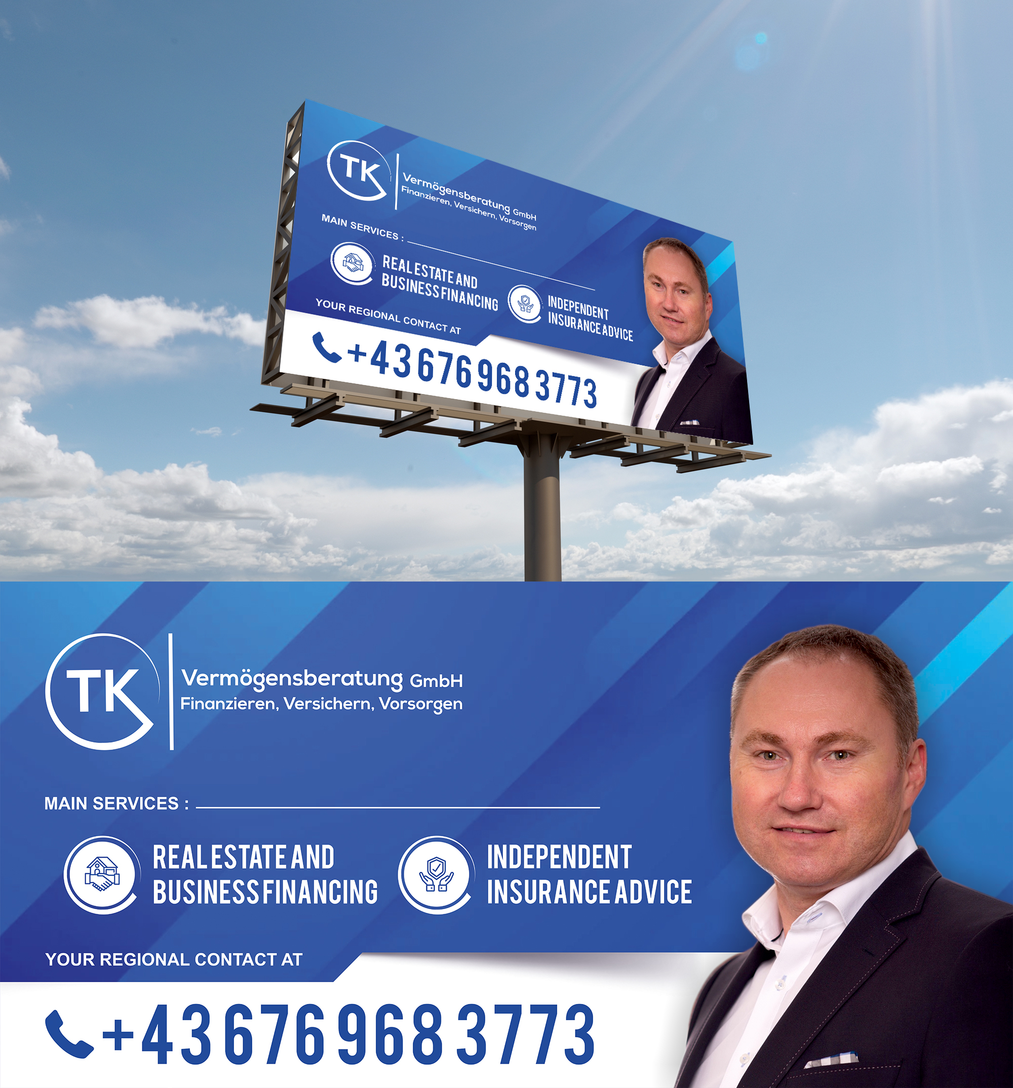 Billboard Design by KreativeMadz for TK Vermögensberatung GmbH | Design #29516497