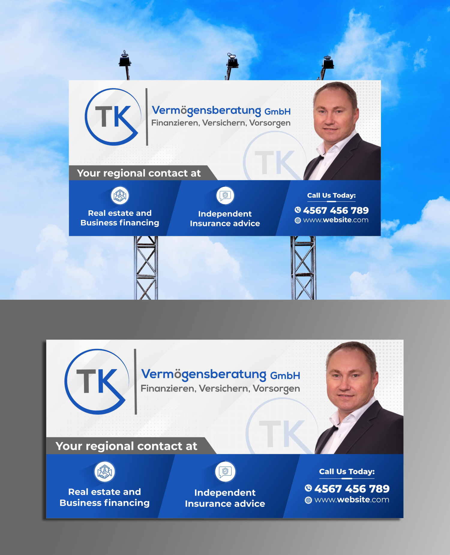 Werbetafel-Design von ecorokerz für TK Vermögensberatung GmbH | Design #29515766
