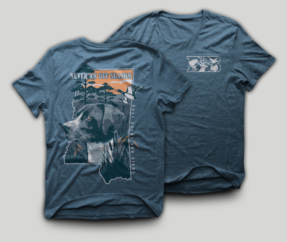 Apparel Design by Ena for Bass, Bucks, And Birds | Design: #29628769