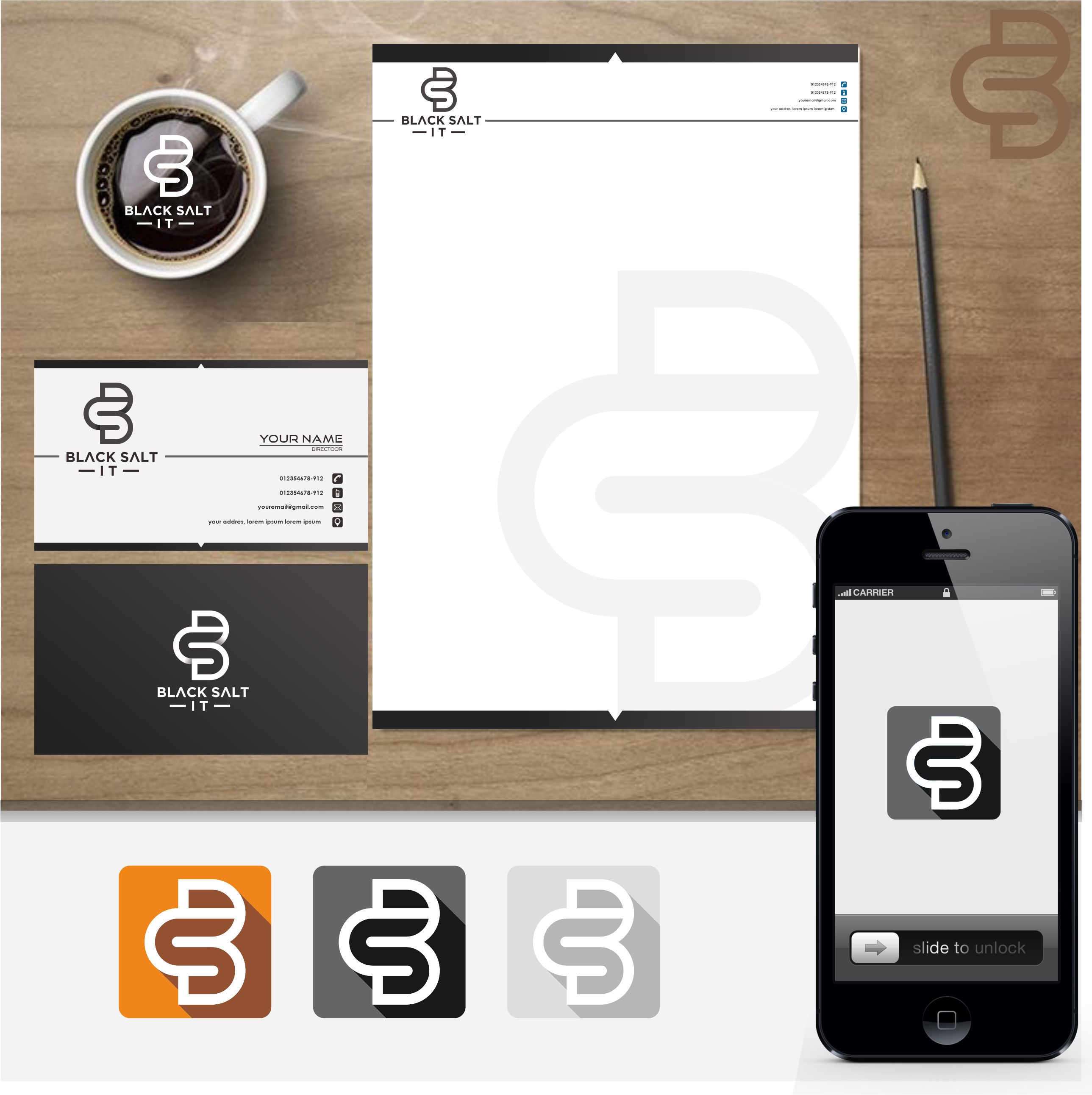 Logo Design by ManasaTrade for Black Salt IT | Design #29551622