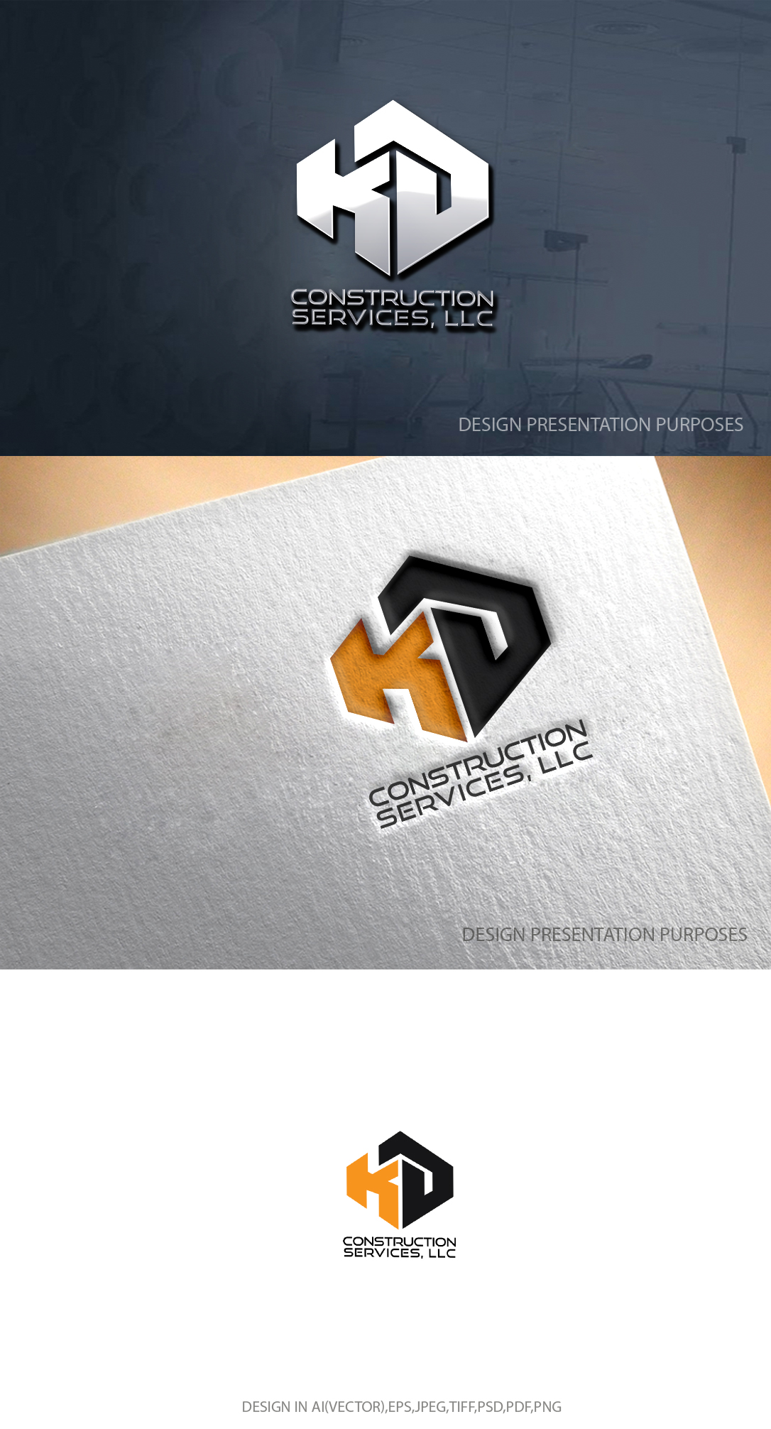Logo Design by graphicevolution for KD Construction Services, LLC | Design #29536975