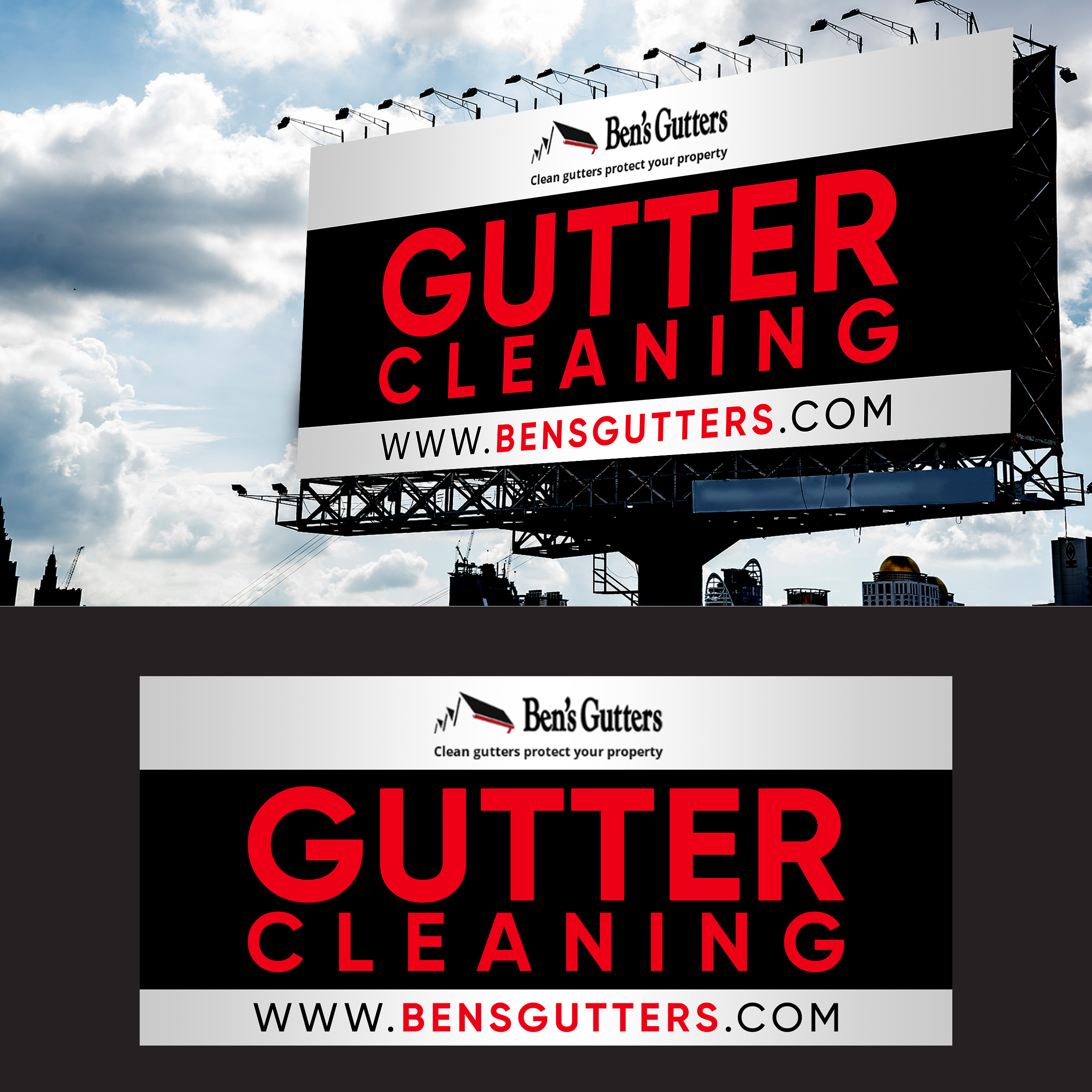Diseño de Cartelera por Designers Hub para Bens Gutters Commercial | Diseño #29557207