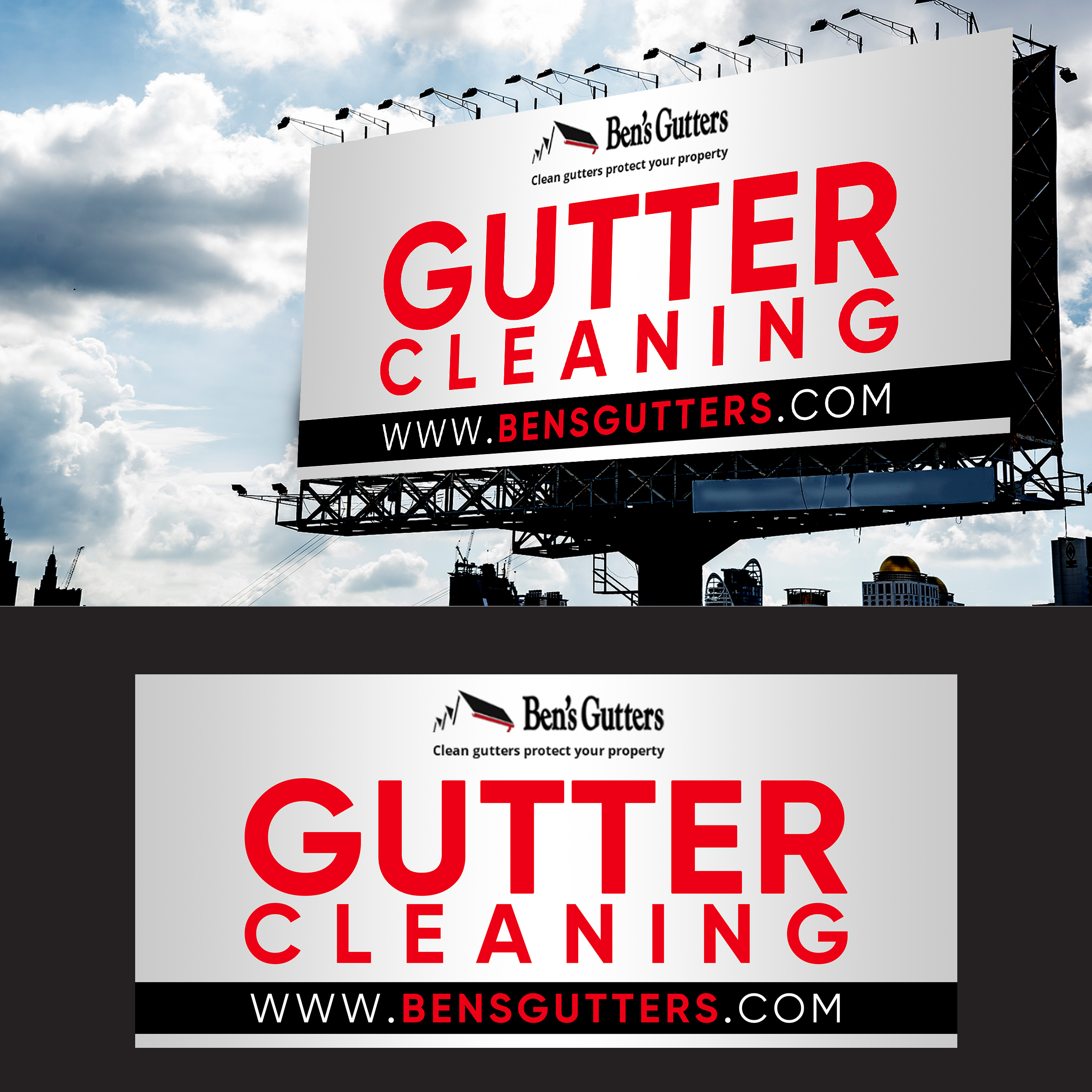 Design de Panneau par Designers Hub pour Bens Gutters Commercial | Design #29557295